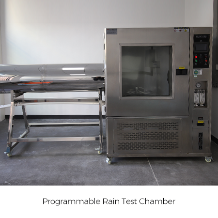 Programmable rain test chamber